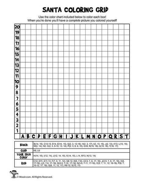 Christmas Mystery Pictures Grid Coloring Pages | Woo! Jr. Kids Activities : Children's Publishing Art With Graph Paper, Christmas Worksheets 2nd Grade, Mystery Coloring Pages, Grid Coloring Pages, Art Curriculum Elementary, Grid Coloring, Homeschool Art Lessons, Christmas Activity Sheets, Mystery Picture Graph