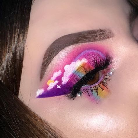 Crazy Eye Makeup, Makeup Collage, Makeup Drawing, Indie Makeup, Cute Eye Makeup, Halloween Eye Makeup, Rainbow Makeup, Eye Makeup Pictures, Ethereal Makeup