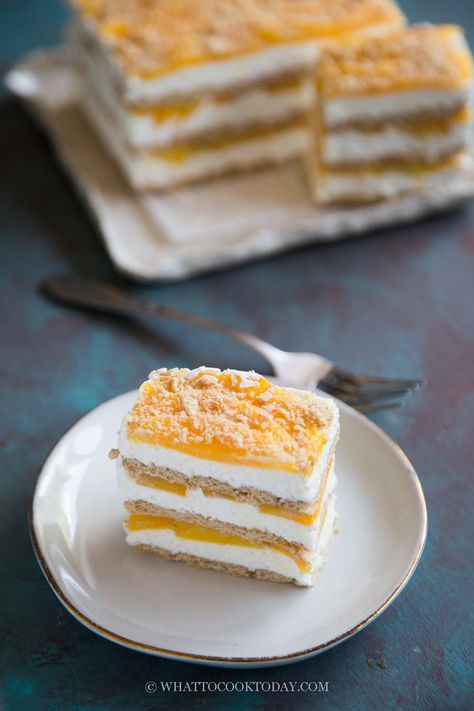 Easy No-Bake Mango Float Icebox Cake Filipino Mango Float, Mango Float Recipe, Mango Graham Float, Mango Graham Cake, Filipino Mango, Mango Graham, Graham Cake, Cake Mango, Mango Float