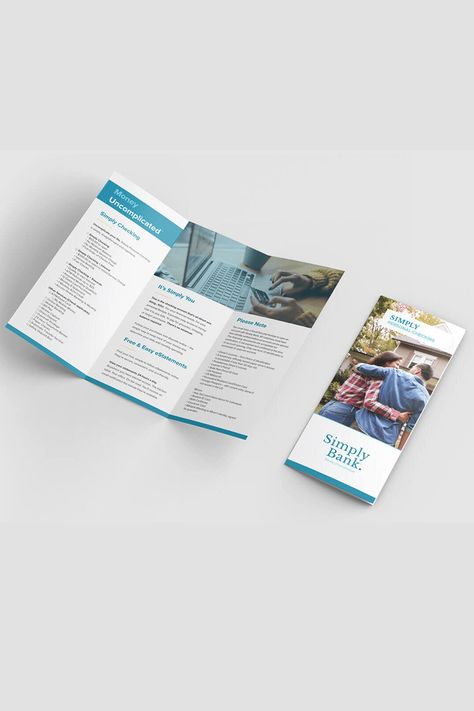 Brochure designed for Simply Bank. Bank Brochure Design, Bank Brochure, First Bank, Leaflet Design, Name Change, Credit Union, Advertising Agency, Next Step, The Agency