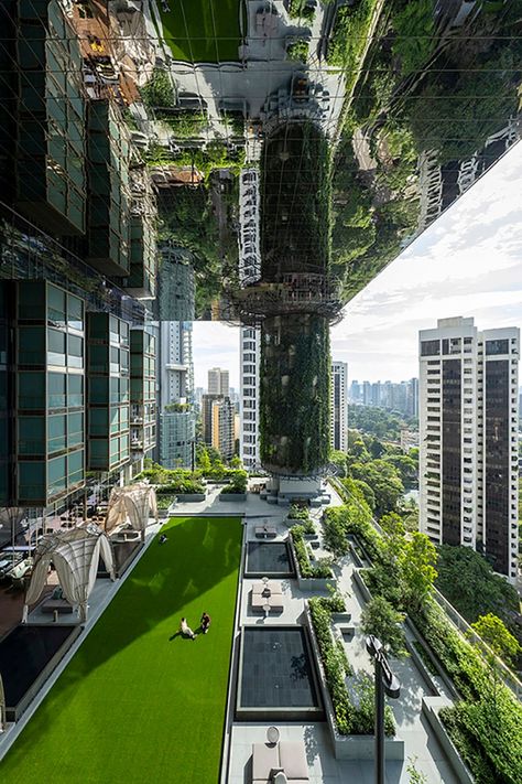 woha implants lush green terraces in high-rise hotel in singapore Urban Hotels, Green Terrace, Singapore Hotels, Hotel Entrance, High Rise Building, Roof Garden, Terrace Garden, Lush Green, Places Around The World