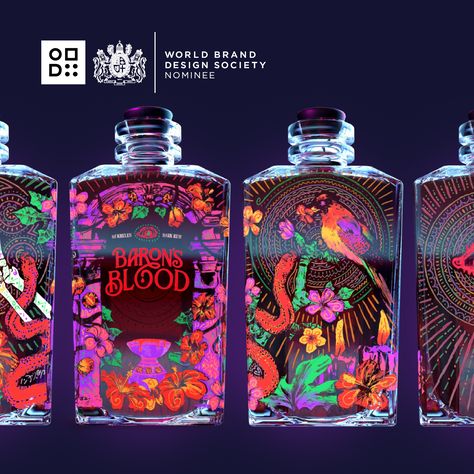 Bottle Packaging Design Inspiration, Alcohol Package Design, Maximalist Packaging, Packaging Design Alcohol, Liquor Packaging Design, Alcohol Branding Design, Alcoholic Drinks Packaging Design, Liquor Branding, Rum Packaging Design