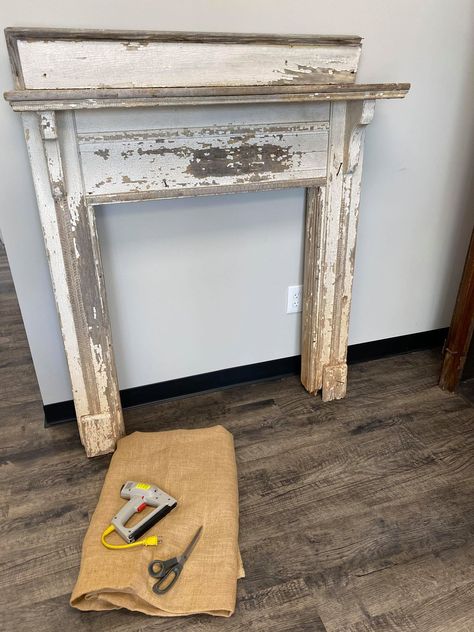 Faux Fireplace Ideas - The Shabby Tree Faux Fireplace With Floating Shelves, Decorating A Faux Fireplace, Bedroom Fireplace Ideas Non Working, Diy Rustic Fireplace Mantel, Old Fireplace Mantle Repurpose, Faux Farmhouse Fireplace, Old Mantle Ideas, Fireplace Upcycle, Faux Fireplace Bedroom