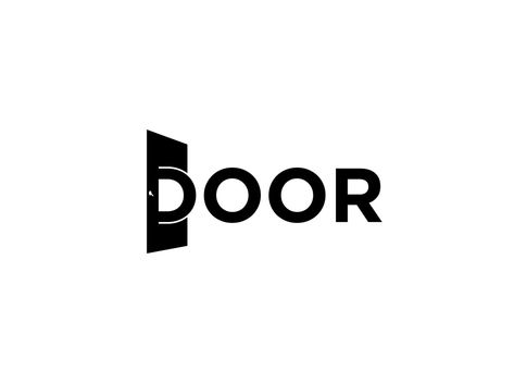 Door Logo Design Ideas, Door Typography, Door Graphic Design, Door Logo Design, Logo Intelligent, Doors Logo, Portrait Architecture, Open Logo, I Am The Door