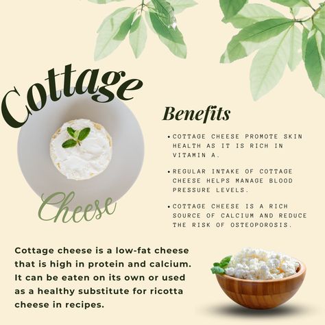 Health Benefits Of Cottage Cheese, Cottage Cheese Benefits Healthy, Cottage Cheese Benefits, Benefits Of Cottage Cheese, Cheese Benefits, Food Benefits, Rustic Recipes, Low Fat Cheese, Food Health Benefits