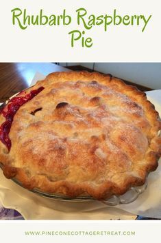 This Rhubarb Raspberry Pie is a great way to use up produce from your garden.  Your family will love the sweet, tart flavor of this pie.  #rhubarb, #raspberries, #pie Rhubarb Raspberry Recipes, Raspberry Rhubarb Recipes, Pie Competition, Raspberry Rhubarb Pie, Rhubarb Cookies, Cottage Recipes, Rhubarb Recipes Pie, Retreat Design, Tart Pie