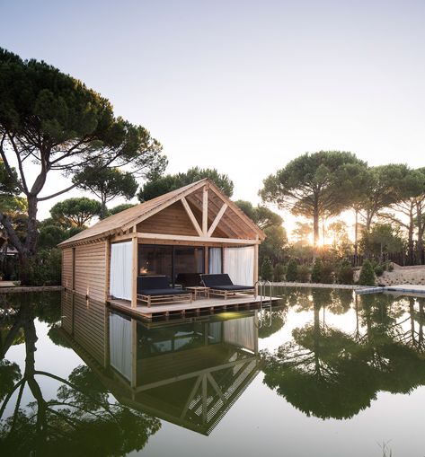 Sublime’s Bio Pool Suites are independent villas, each with a terrace from which you can plunge into a private pool naturally cleaned by aquatic plants. Bio Pool, Portugal Travel Guide, House Photography, Rural Retreats, Natural Pool, Pink Houses, Seaside Towns, Spain And Portugal, Aquatic Plants