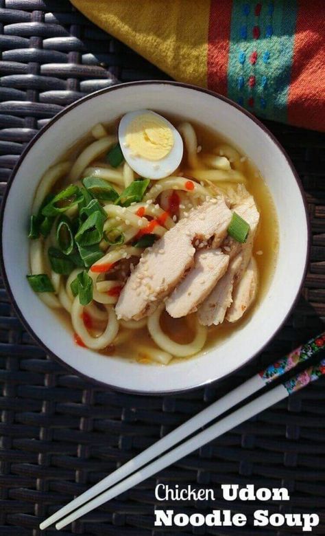 Easy Chicken Udon Noodle Soup Recipe - so easy to make and so delicious.  Here is my entry into the @jslfoods udon noodle challenge! #fortunenudonoodles, #cheftyaki  #udonsoups #souprecipes Chicken Udon Noodle Soup, Vegetarian Udon Noodles, Chicken Udon Soup, Udon Soup Recipe, Chicken Udon Noodles, Chicken Udon, Udon Noodles Recipe, Udon Recipe, Udon Soup