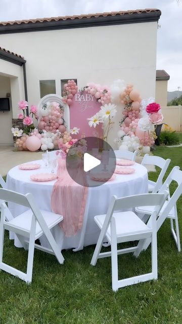 Balloons and Blooms on Instagram: "A baby in BLOOM baby shower 💐🌸💞😍😍 it was absolutely so beautiful! FULL service setup we GOT you ✨✨ we offer white resin chairs as well #babyinbloom #balloons #repost #beautiful #backdrop #backdropideas #babyshower #babyshowerideas #babyshowerparty #babyshowers #babyinbloom #babyinbloombabyshower" Baby In Bloom Backdrop Ideas, Baby Shower Entry Ideas, Baby In Bloom Shower Ideas Centerpieces, Baby Bloom Baby Shower Ideas, Baby In Bloom Baby Shower Theme, Baby In Bloom Backdrop, Baby In Bloom Shower Ideas, Baby Shower Baby In Bloom, Baby Shower Backdrop Ideas