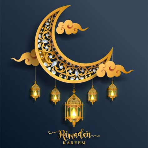 Ramadan kareem or eid mubarak greeting b... | Premium Vector #Freepik #vector #background Ramadan Mubarak Profile Picture, Ramadhan Mubarak Wallpapers, Ramjan Image Wishes, Ramzan Mubarak Image Hd, Ide Mubarak, Ramadan Mubarak Pictures, Ramjan Image, Chaand Mubarak, Ramadan Mubarak Decorations