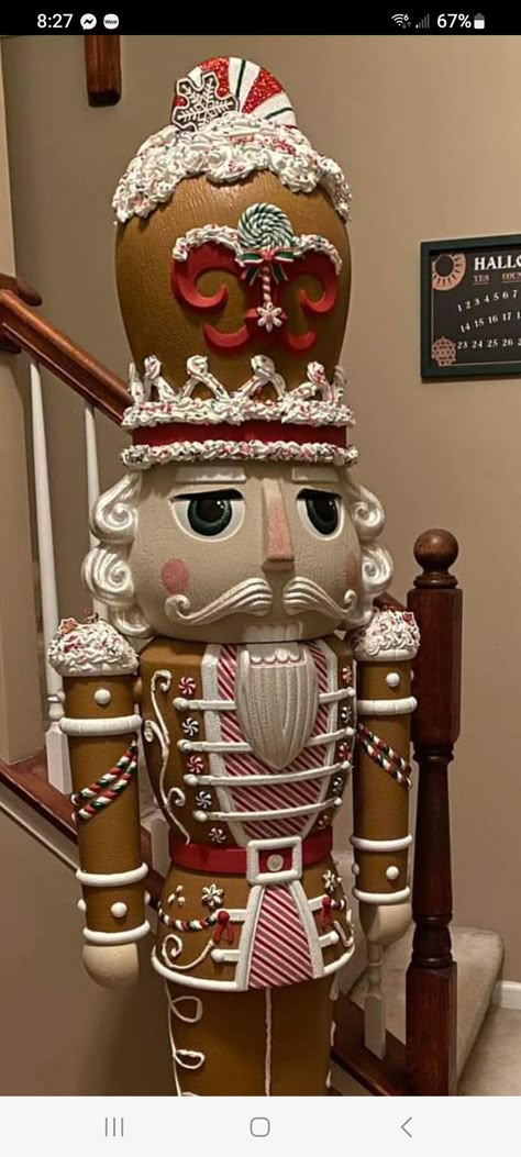 Nutcracker Window Display, Gingerbread Nutcracker Diy, Walmart Nutcracker, Craft Christmas Ideas, Nutcracker Diy, Gingerbread Trees, Gingerbread Nutcracker, Gingerbread Inspiration, Nutcracker Ideas