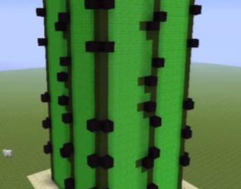 Minecraft Cactus Farm Cute, Minecraft Cactus Build, Minecraft Cactus Farm, Statue In Minecraft, Minecraft Cactus, Frog Statue Minecraft, Minecraft Houses, Minecraft, Cactus