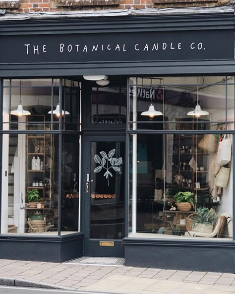 The Botanical Candle Co, Store Fronts Design, Candle Display Retail, Storefront Ideas, Apothecary Design, Botanical Candle, Apothecary Decor, Shop Exterior, Herb Shop