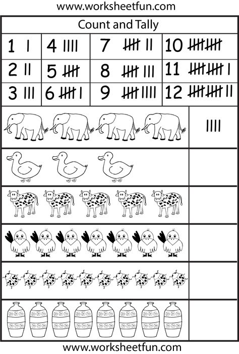 Tally Marks Worksheets ~ I like how they show the correct # and tally on the top of the worksheet. Tally Marks Kindergarten, Preschool Number Worksheets, Kindergarten Addition Worksheets, Worksheets Kindergarten, First Grade Worksheets, Tally Marks, Worksheets Preschool, Kindergarten Worksheets Printable, Free Worksheets