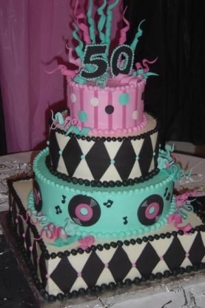 sock hop party ideas | Sock Hop-50's/60's Theme Sock Hop Party Ideas, 50s Decorations, 50s Cake, 75 Birthday Cake, Fifties Party, 50s Theme Parties, Sock Hop Party, 60s Theme, 50th Wedding Anniversary Cakes