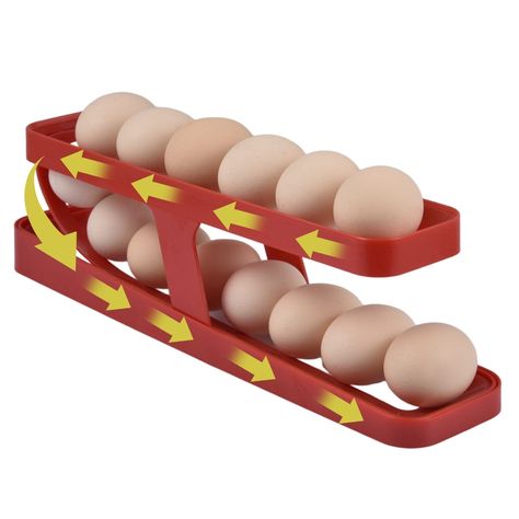 Roll down to organization - Get your hands on our Space-Saving Roll Down Egg Dispenser today! Introducing our Space-Saving Roll Down Egg Rack, the ultimate egg dispenser to declutter your fridge and keep your eggs organized! Its unique design allows for easy dispensing of eggs, while its compact size saves you precious fridge space. Get your hands on our Space-Saving Roll Down Egg Rack today and take the first step towards a more organized fridge! ﻿Features  UNIVERSAL SIZE: our egg rack can hold Stackable Egg Holder, Countertop Egg Holder, Egg Organizer Fridge, Organize Fridge, Counter Egg Holder, Egg Holder Wood, Egg Dispenser, Organized Fridge, Egg Rack