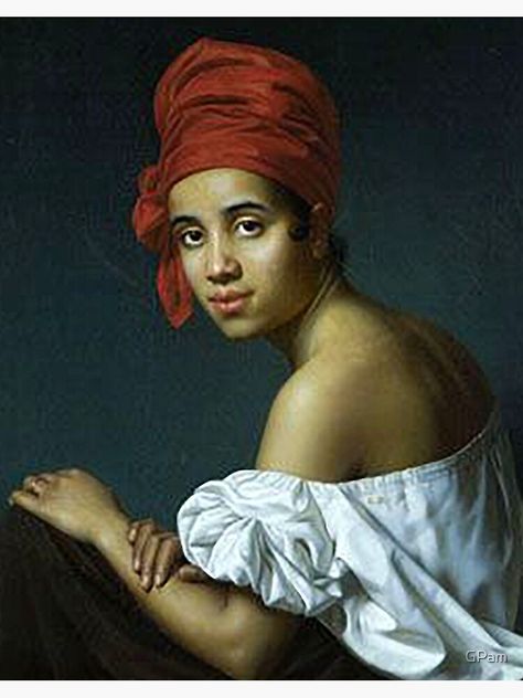 "Creole in a Red Turban - Jacques Guillaume Lucien Amans (ca. 1840)⁠" Art Board Print by GPam | Redbubble Red Turban, Louisiana Creole, Painting Portrait, African American History, Afro Hairstyles, Black Women Hairstyles, American History, Rihanna, Dahlia