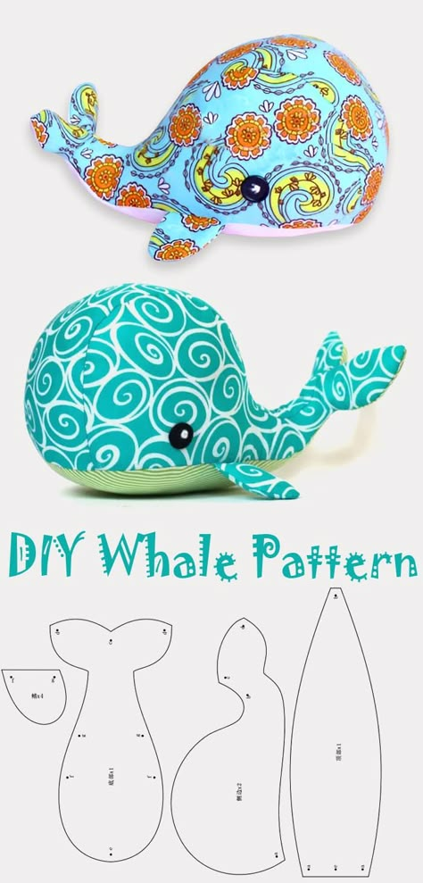 Beginning Sewing Projects Clothes, Crafting Activities, Whale Pattern, Sewing Machine Projects, Cute Sewing Projects, Animal Sewing Patterns, Small Sewing, Plushie Patterns, Sewing Stuffed Animals