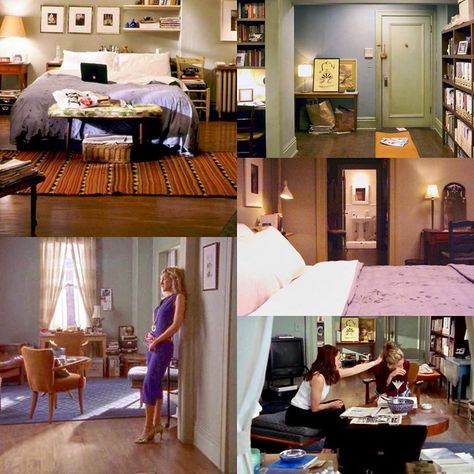 Carrie Bradshaw House, Carrie Bradshaw Apartment Decor, Carrie Apartment, Satc Aesthetic, Carrie And Mr Big, Carrie Bradshaw Apartment, Apartamento New York, Dreamy Living Room, Cozy Apartment Decor