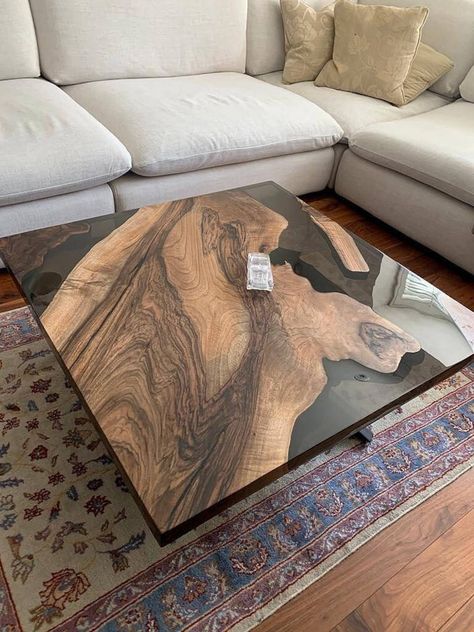 Square Epoxy Table Dark Smoke Gray Resin Table Walnut - Etsy Australia Square Epoxy Resin Table, Square Center Table, Resin End Table, Table With Epoxy Resin, Ash Table, Epoxy Coffee Table, Epoxy Tables, Epoxy Wood Table, Wood Resin Table