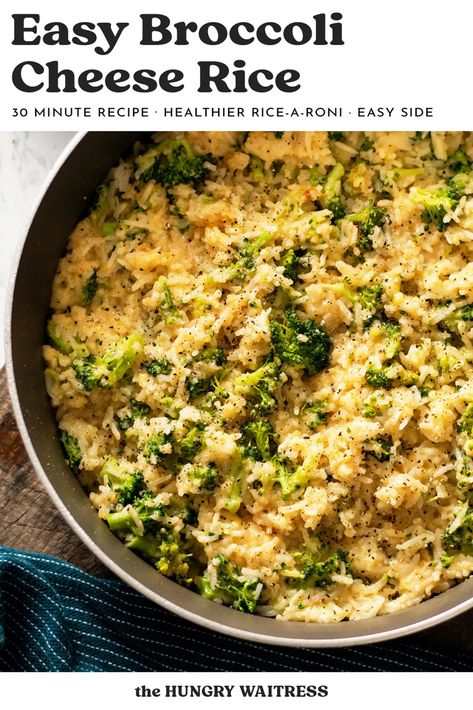 Looking for an easy side recipe? This easy broccoli cheese rice is a healthier alternative for that classic Rice-a-Roni Cheddar Broccoli Rice, because it has whole ingredients. #BroccoliCheeseRiceStovetop #BroccoliCheeseRice #EasySideDish #EasyRecipe #VegetarianRecipe #OnePotRecipe #WeeknightSide #WeeknightRecipe Easy Broccoli Cheese Rice, Cheddar Broccoli Rice, Broccoli Cheese Rice, Broccoli Recipes Side Dish, Cheddar Broccoli, 30 Minute Meals Healthy, Cheese Rice, Easy Broccoli, Creamy Broccoli