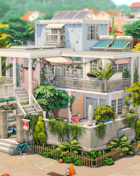 Tomarang Apartments || no CC Hello! I built another apartament building in Tomarang, the world that came with The Sims 4 For Rent EP! I wanted to create a more colorful and alive build so I used many cute colors! This build has 2 units and it has room for a total of 6 sims. What do you think about this build? ✨ 📽️ Speedbuild available ✅ Playtested ⬇️ Trayfiles Tomarang Apartments || Residential Rental 🔸20x20 lot 🔸114,718 $ 🔸2 units #TheSims4 Sims 4 Tomarang Apartment, Sims Rental Ideas, Sims 4 Korean Apartment, Sims 4 Tomarang Build, Sims 4 Residential Rental, Tomarang Apartments, For Rent Sims 4, Tomarang House The Sims 4, Sims 4 Tomarang House