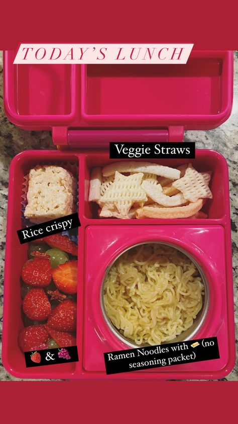 Lunch Box Ideas For Kids For Picky Eaters Toddler Meals, Bento Box Lunch Ramen, School Lunches For Kindergarten, Ramen School Lunch, Lunch Box Ideas For Middle Schoolers, Lunch Ideas 1st Grader, Kindergarten Packed Lunch Ideas, Picky Lunch Box Ideas, Picky Eater Lunch Box Ideas For Kids