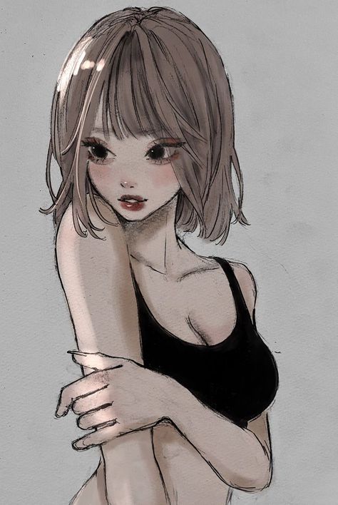 A Drawing, Short Hair, A Woman, On Twitter, Twitter, Hair, Anime, On Instagram, Instagram