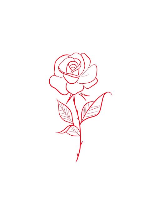 Simple Rose Tattoo Design, Minimal Rose Tattoo Design, Small Rose Drawing, Rose Minimal Tattoo, Rose Simple Tattoo, Small Rose Outline, Simple Rose Tattoos, Rise Drawing, Minimal Flower Tattoo