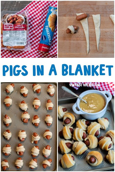 Breakfast Pigs In A Blanket Recipe, Best Pigs In A Blanket, Breakfast Pigs In A Blanket, Mini Pigs In A Blanket, Crescent Dogs, Pigs In A Blanket Recipe, Little Smokies Recipes, Recipe Tin, Crescent Roll Recipes