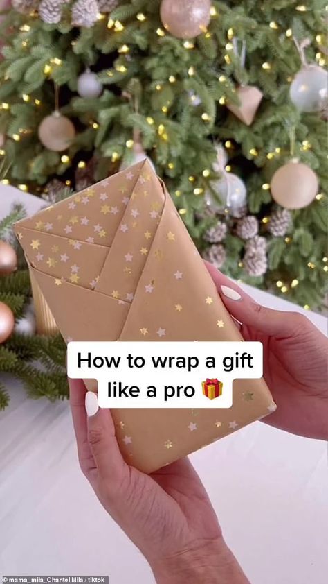 Wrapping A Present, Wrap Box Gift, How To Wrap With Tissue Paper, Chiffon Ribbon Gift Wrap, How To Wrap Presents Creative Ideas, How To Wrap A Present, How To Pack A Gift, Gift Wrapping Ideas Birthday, Gift Presentation Ideas