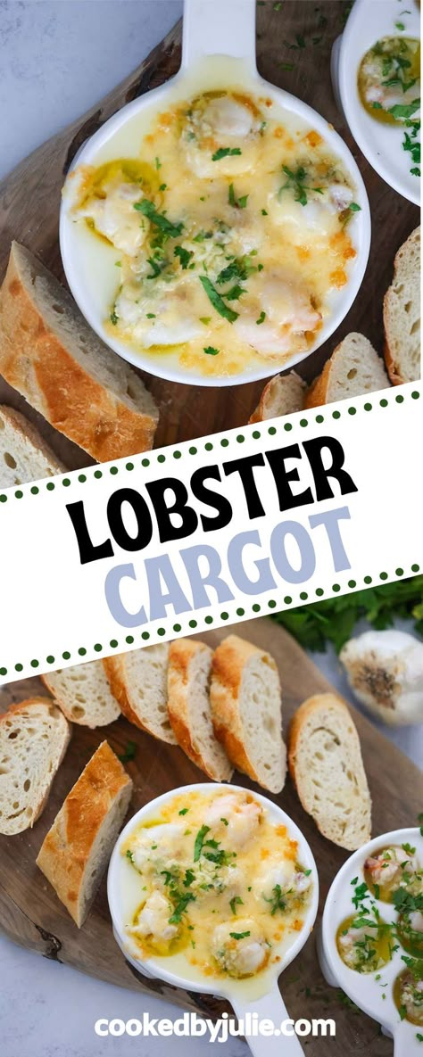 Shrimp Escargot Recipe, Lobster Gratinee Recipe, Cracked Lobster Recipe, Low Carb Lobster Recipes, Unique Lobster Recipes, Lobster Recipes Baked, Gourmet Lobster Recipes, Best Crab Recipes, Lobster Chunks Recipes