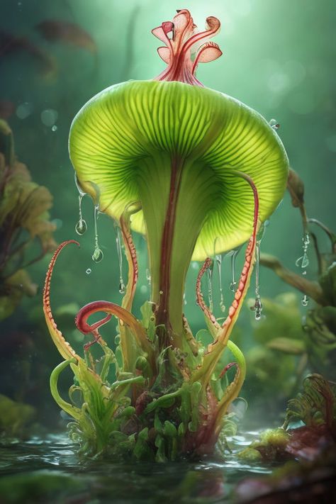 Plant Alien, Carnivore Plants, Carnivores Plants, Carnivorous Plants, Image Generator, Fractal Art, Social Media Posts, Creating Art, Presentation