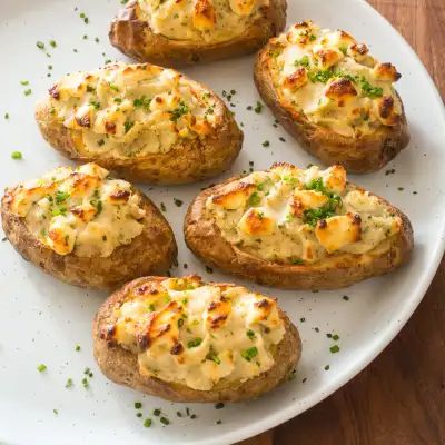 baked potato - America's Test Kitchen search Stuffed Baked Potato, Baked Potato With Cheese, Easy Bacon Recipes, Baked Potato Recipe, Kale Caesar, Stuffed Baked Potatoes, Potato Skin, Baked Potato Recipes, America's Test Kitchen Recipes