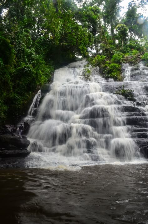 Waterfall in Man, Côte d'Ivoire | Taken on 22 August 2013 in Côte d'Ivoire / Ivory Coast near Mahapleu Cascade-Man Blole   freewheely.com: Cycling Africa beyond mountains and deserts until Cape Town Ivory Coast Travel, Ivory Coast Aesthetic, Ivory Coast Africa, West African Countries, Africa Destinations, Destination Voyage, Ivory Coast, Africa Travel, West Africa