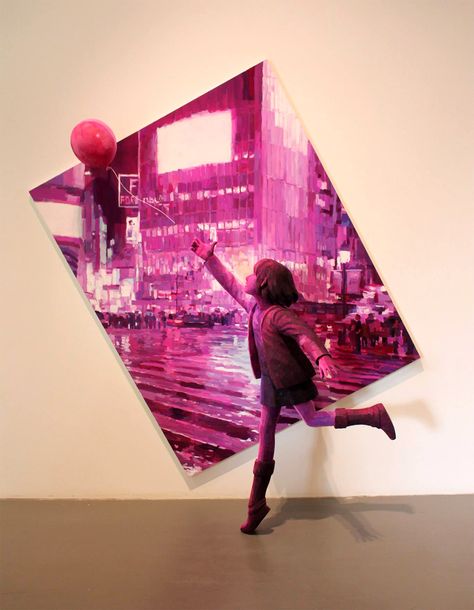 3D Sculptural Paintings by Shintaro Ohata sculpture painting optical illusion Shintaro Ohata, Colossal Art, Visual Culture, 3d Painting, Sculpture Painting, Night City, Blog Page, Japanese Artists, Art Plastique