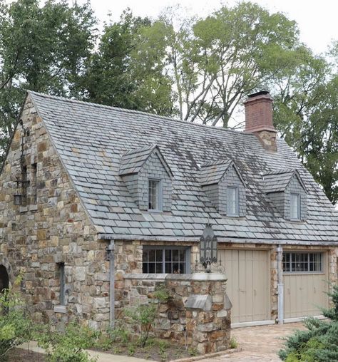 Port Cochere, Nantucket Beach House, Stone Exterior Houses, Car Barn, 1920s House, Louise Roe, Stone Barns, Countryside House, Guest Cottage