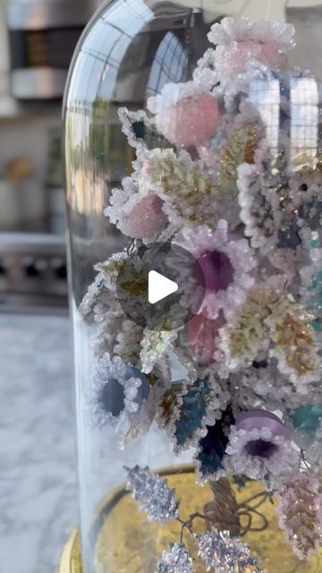 Stephen Brown on Instagram: "Crystalizing our Fabulous Fairy Thistle Thicket is only the beginning of what you can do with this magic Borax project. ✨🧚✨ I’ve been using this technique for years to create Christmas Ornaments and Geodes, but you can grow crystals on practically anything! ✨All you need is boiling water and Borax Powder. The item you’re wanting to crystal must be suspended in your solution without touching the sides or bottom of your container. The ratio is 3 Tablespoons of Borax for every cup of water. Let your item sit in the solution overnight or a minimum of eight hours before removing it. The longer it stays, the more crystals it grows!
.
.
.
#Glitterville #Holiday #Diy #diy #diycrafts #diyprojects #diyproject #diydecor #diyideas  #borax #boraxcrystals #Crafts #flowers # Borax Crystalized Flowers, Borax Crystal Flowers, Borax Crystals Diy Skull, Borax Ornaments, Borax Crystal Ornaments, Borax Crystals Diy, Grow Crystals, Borax Crystals, Borax Powder