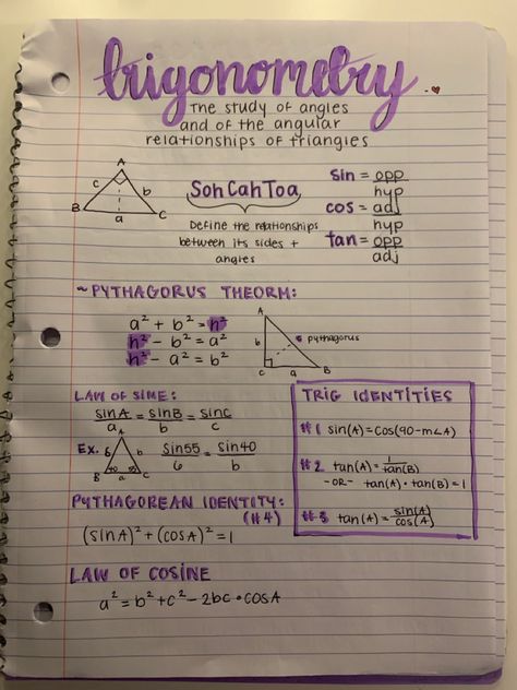 Ela Notes, Math Study Notes, Math Study Guide, Geometry Notes, Notebook Study, College Ruled Paper, Teaching Math Strategies, School Study Ideas, Nurse Study Notes