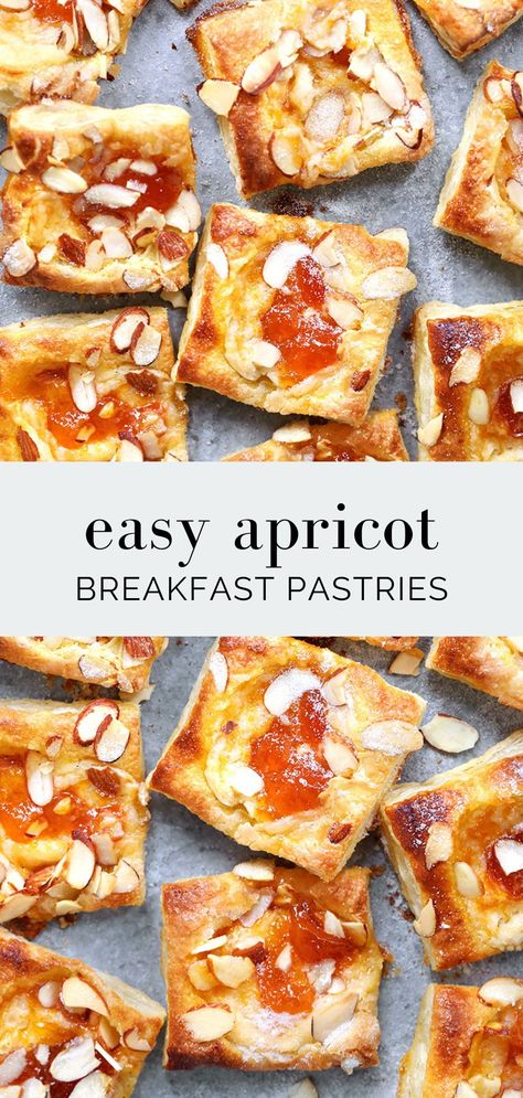 Apricot Breakfast, Breakfast Pastry Recipes, Fancy Brunch, Apricot Recipes, Puff Pastries, Frozen Puff Pastry, Breakfast Pastries, Puff Pastry Recipes, Apricot Jam