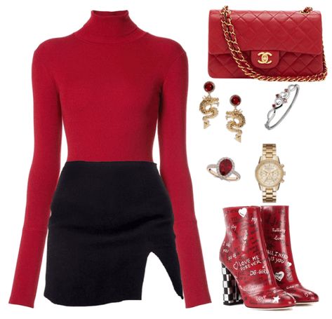 Valentine’s Day Outfit Inspiration, Red Outfit Inspiration, Rouge Aesthetic Outfit, Red Outfit Women, Red Winter Outfits Classy, Red Valentines Outfit, Birthday Outfit Red, Red Sparrow Outfits, Red Style Aesthetic