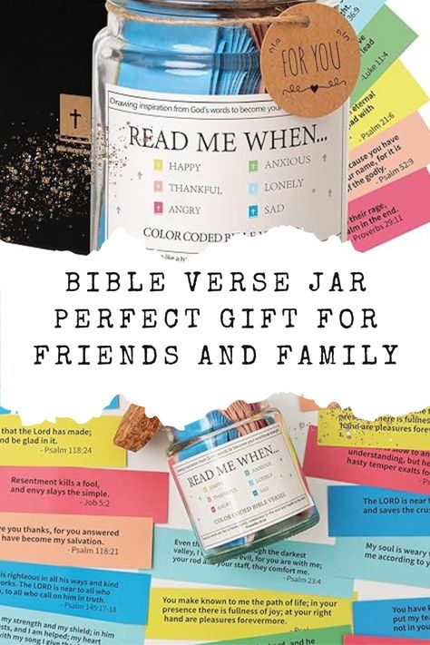 Bible Verse Jar,Read Me When Bible Verses Jar for Emotions and Feelings,Daily Scripture Prayer Hope Jar,Religious Graduation Gift,Church Biblical Christian Gifts for Women Men,Father's Day Gift Bible Verse Jar, Read Me When, Blessings Jar, Prayer Jar, Motivational Scriptures, Memory Jars, Bible Challenge, Bible Stuff, Christian Gifts For Women