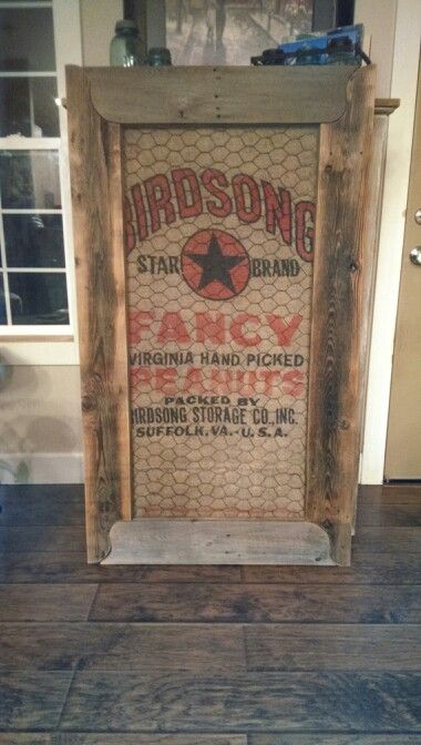 I created this using recycled chicken wire and an old burlap sack. Chicken Wire Projects, Burlap Coffee Bags, Chicken Wire Crafts, Chicken Wire Frame, Feed Bag, Burlap Projects, Barn Wood Projects, Burlap Sacks, Burlap Bags