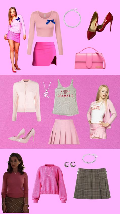 mean girls halloween costume inspo 💗🎃 halloween is in 5 months but idc #halloween #halloweencostumeinspo #meangirls #meangirlshalloweencostume #pink #onwednesdayswewearpink Mean Girls Outfits Halloween, Mean Girl Halloween Costumes, Pink Skirt Halloween Costume, Karen Mean Girls Outfit, Mean Girls Costume Ideas, Mean Girls Halloween Costume, Mean Girls Halloween Costumes, Halloween Costume Group, Last Minute Halloween Costume Ideas