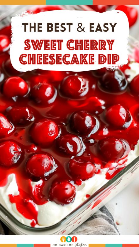 Dive into this easy, no-bake Sweet Cherry Cheesecake Dip! A blend of creamy cheesecake, fluffy marshmallow, and luscious cherry pie filling creates the perfect party dip. Ready in 1 hour, it's a hit for any occasion. Ideal for dipping with graham crackers or fruit, this dessert is sure to impress. Save this for your next gathering and be the star of the show. Click for the full recipe and wow your guests! Cherry Cheese Delight, Cherry Cream Cheese Dip, Cherry Dip, Gluten Free Dessert For Party, Cherry Yum Yum Recipe With Cool Whip, Cherry Cheesecake Lush Recipe, Cherry Pie Dip Cream Cheeses, Cherry Cheesecake Dessert No Bake, Cherry Cheesecake Dip Easy