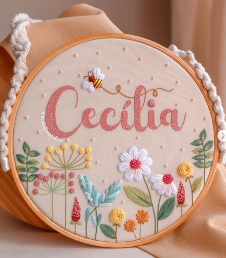 ONLY HAND EMBROIDERY & Crafters on the Tedooo app | Amazing and so creative door sign | Facebook Embroidery Hoop Art Diy, Polymer Clay Gifts, Bff Gifts Diy, Hand Embroidery Patterns Flowers, Pola Kristik, The Font, Hand Embroidery Projects, Baby Embroidery, Baby Crib Mobile