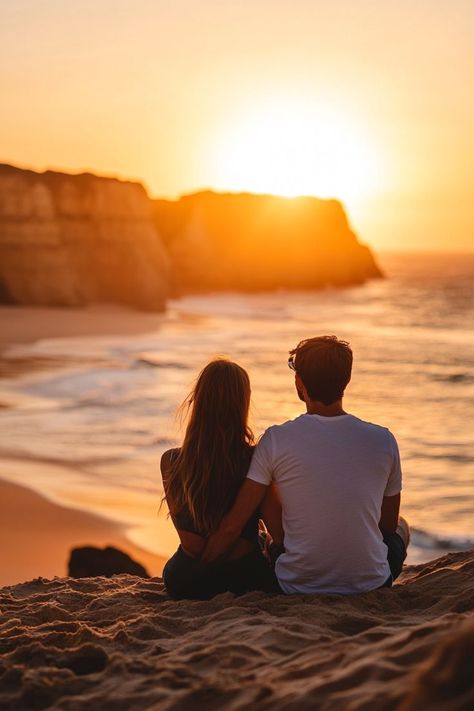 Discover the beauty of the Algarve with your partner. Relax on golden beaches, explore charming villages, and enjoy romantic sunsets by the sea. 🏖🌅💙 #AlgarveRomance #SeasideEscape #PortugalLove Travel With Partner, Southern Portugal, Couple Travel, Romantic Sunset, Romantic Beach, Golden Beach, Algarve Portugal, Sea Beach, Reference Photos