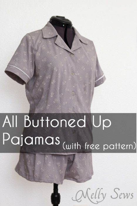 Sew a Ladies Pajama Top and shorts with FREE patterns (for a limited time) from Melly Sews Pajama Top Pattern, Pajama Shirt Pattern, Pajamas Shorts Pattern, Top Pattern Sewing, Melly Sews, Button Up Pajamas, Pajama Pattern, Sew Ins, Blouse Pattern Sewing