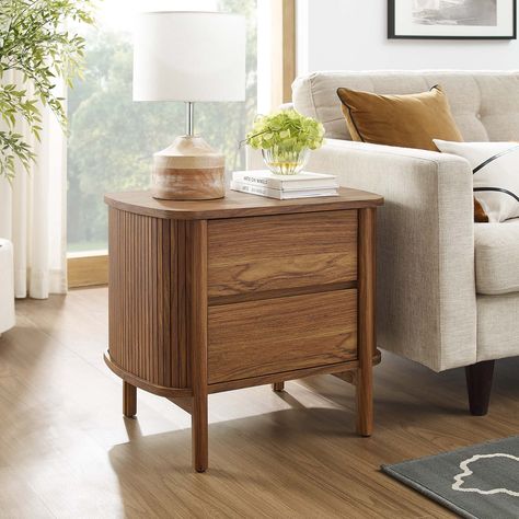 Cadence 2-Drawer Nightstand - Bed Bath & Beyond - 40249298 Corner Accent Table, Boho Nightstand, Small Accent Tables, 2 Drawer Nightstand, Living Room End Tables, Modern Nightstand, Drawer Nightstand, Patio Furniture For Sale, Floor Lamp Table