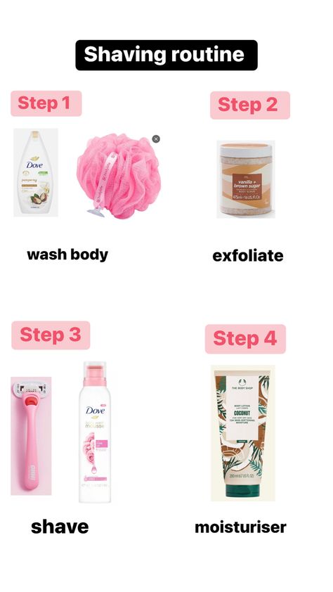 Shower Shaving Routine, Good Shaving Products, Body Shave Routine, Good Self Care Products, Good Shaving Routine, Body Shaving Routine, How To Get A Clean Shave, Smooth Body Skin Products, Shave Legs Tips